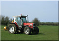 ST7772 : 2010 : Massey Ferguson in a field off Ayford Lane by Maurice Pullin
