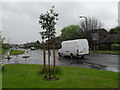 White van passing the junction of Bustice Lane and Cokeham Road