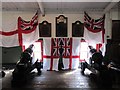 Flags round the memorial