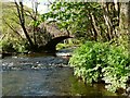 Blackpool Bridge on the River Yeo as seen from downstream