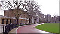 Athletics track alongside the Saatchi Gallery, London