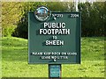 Footpath sign for Sheen at Hartington