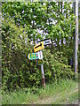 Roadsign on B1120,Badingham Road,Brabling Green