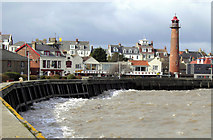 TG5303 : View of Gorleston Lighthouse from the pier by Charles Shelbourne