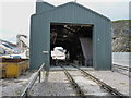 Rail unloading shed at Hindlow Quarry