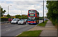 TQ2487 : Three Abreast on The A41 by Martin Addison