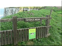 TA2073 : Staple Newk sign, Bempton Cliffs by Rich Tea