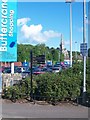 View north across the car park of the Buttercrane Shopping Centre