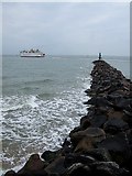 TR3864 : Breakwater and ferry by Rob Farrow