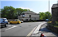 The mini-roundabout at Woolley Bridge