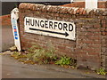 Ramsbury: an old sign for Hungerford