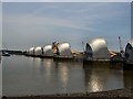 TQ4179 : Thames Barrier - viewed from west by Paul Gillett