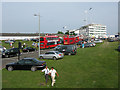 View along Ashley Road the B290 on Epsom Derby day