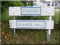 Parham Village Hall sign