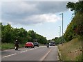 The busy A497 near the western turnoff for Llanystumdwy