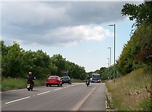SH4638 : The busy A497 near the western turnoff for Llanystumdwy by Eric Jones