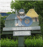 TF8709 : The village sign in Necton (close-up) by Evelyn Simak