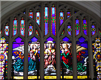 TF8709 : All Saints' church in Necton - east window by Evelyn Simak