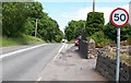 The A499 at the junction with the minor road to Abererch