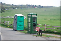 TV5199 : Green Telephone Box, Seven Sisters Country Park by N Chadwick