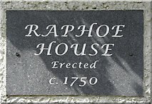 C2502 : Plaque, Raphoe House by Kenneth  Allen