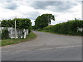 Farm road and footpath to Hunnington