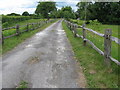 Farm road and path to Brook Lodge Farm