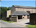 Red sandstone barn