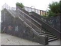 Footbridge over the railway, central Cardiff