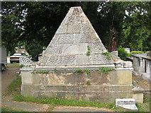 TQ2471 : St Mary's church, Wimbledon: Pyramidal tomb by Stephen Craven