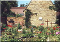 The small walled garden at Turvey Abbey, Bedfordshire