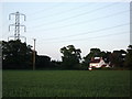 Electricity lines crossing Hob Lane