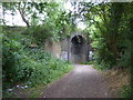 A disused railway bridge with graffiti