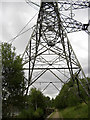 Pylon straddling the Huddersfield Narrow canal