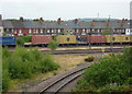 Railway lines and houses near Retford station