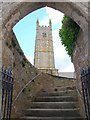 Steps up to churchyard, St Columb Minor