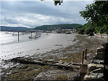 SH7878 : Derelict jetty on the foreshore of the Conwy estuary by Jeremy Bolwell