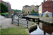 SJ9698 : Stalybridge:  Huddersfield Narrow Canal:  Mottram Road Lock No 7W by Dr Neil Clifton