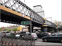 O1634 : The much loved, but unlovely, Loop Line railway bridge over the Liffey by Eric Jones