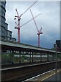 Cranes outside Woking station