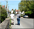 2010 : Walkers and rider, Sand Street, Longbridge Deverill