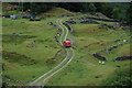 Rural postal delivery off the Horseshoe Pass, Denbighshire