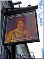 SP0367 : The Queens Head (pub sign), 125 Bromsgrove Road, Batchley, Redditch by P L Chadwick