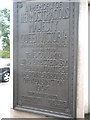 Dedication plaque, Queen Victoria Memorial Column, Warwick Gardens W14