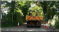 Blocked road beyond Wern Fawr Holiday Complex