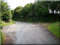 Minor road junction by Coed Llanfair