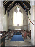 TM1596 : St Nicholas' church in Fundenhall - view east by Evelyn Simak