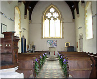 TM1596 : St Nicholas' church in Fundenhall - view west by Evelyn Simak