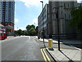 Looking past Christ Church, Lambeth down Westminster Bridge Road