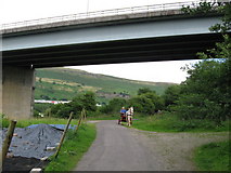 SO0603 : Taff Trail (NCN route 8) beneath the A4060 viaduct by Gareth James
